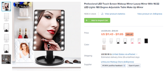 This makeup mirror is Facebook ads-approved