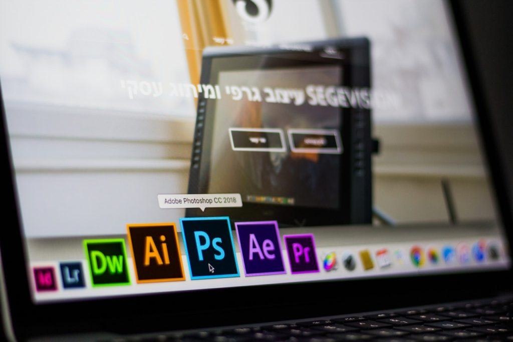 A laptop showing professional photography software