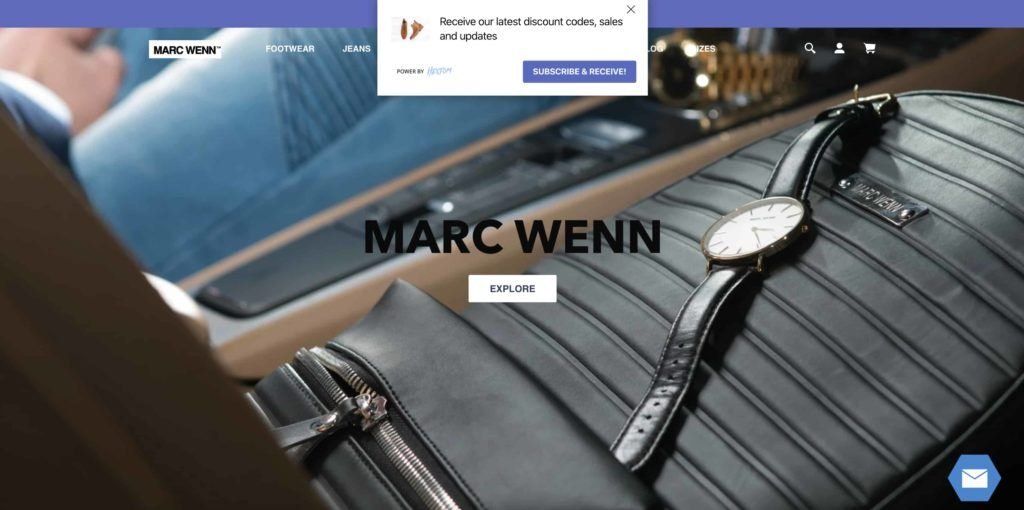 Marc Wenn online stores home page