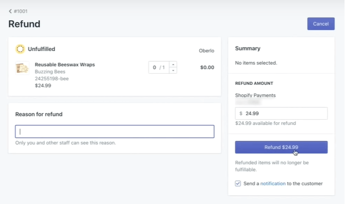 How to process dropshipping returns and refunds on Shopify