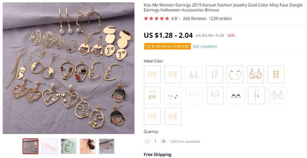 Sell these dangle earrings as part of the women's fashion niche in 2020