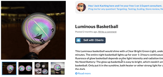 Product recommendation #3 is this luminous basketball