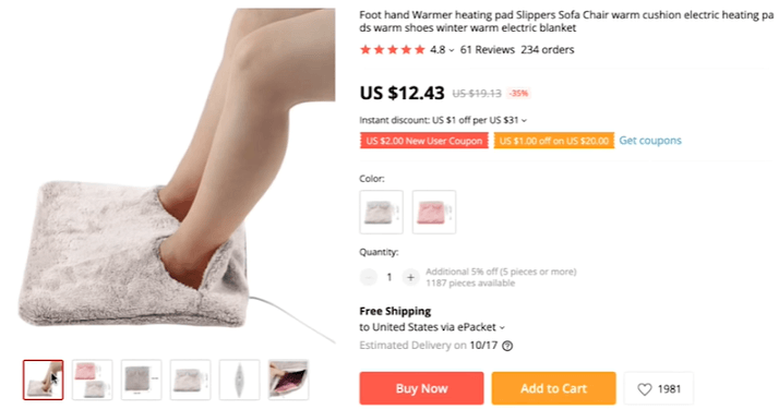 Foot warmers are winning products to dropship this winter