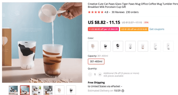 Start dropshipping these cat paw cups in 2020 now