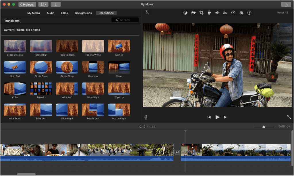 Screenshot videobearbeitungsprogramm iMovie