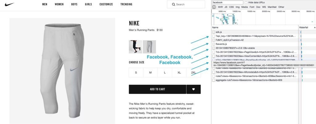 Facebook Pixel am Nike Beispiel