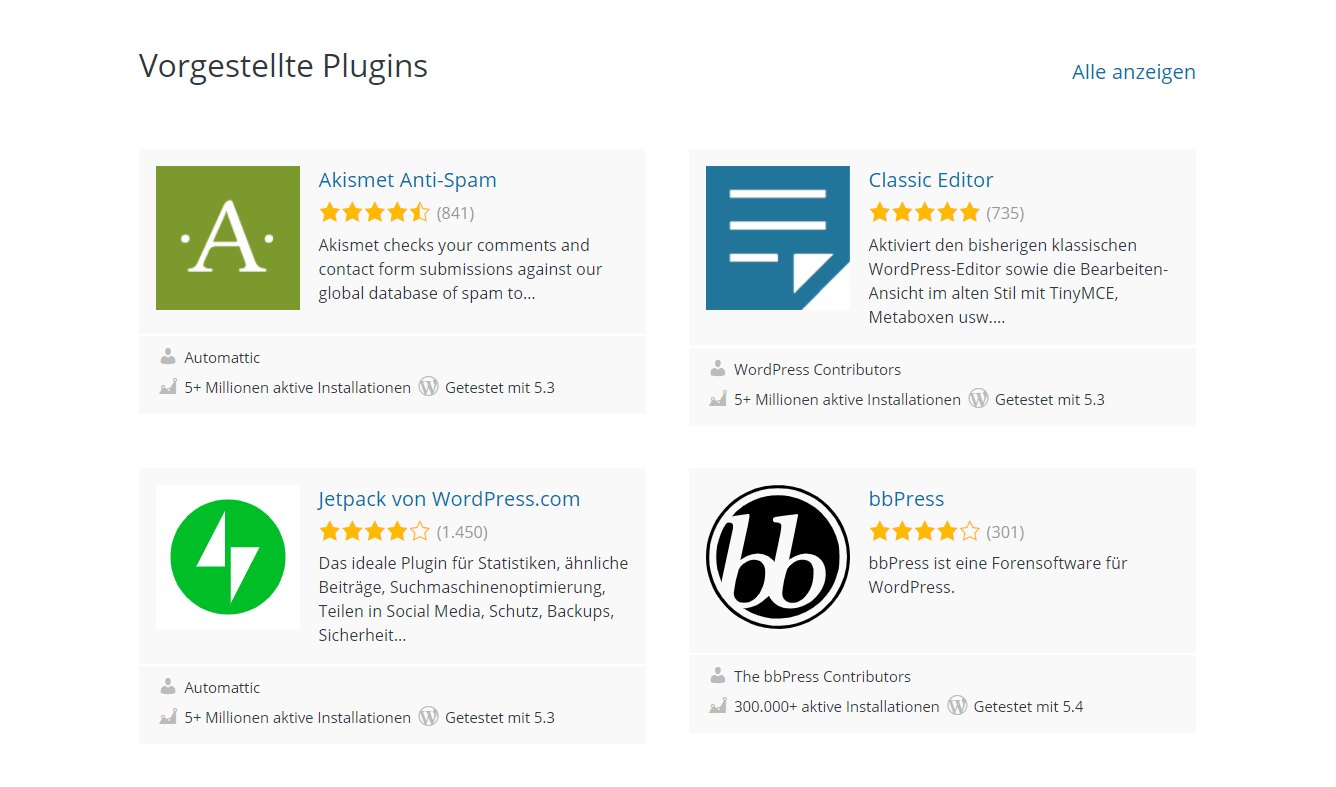 Wordpress Plugins Screenshot