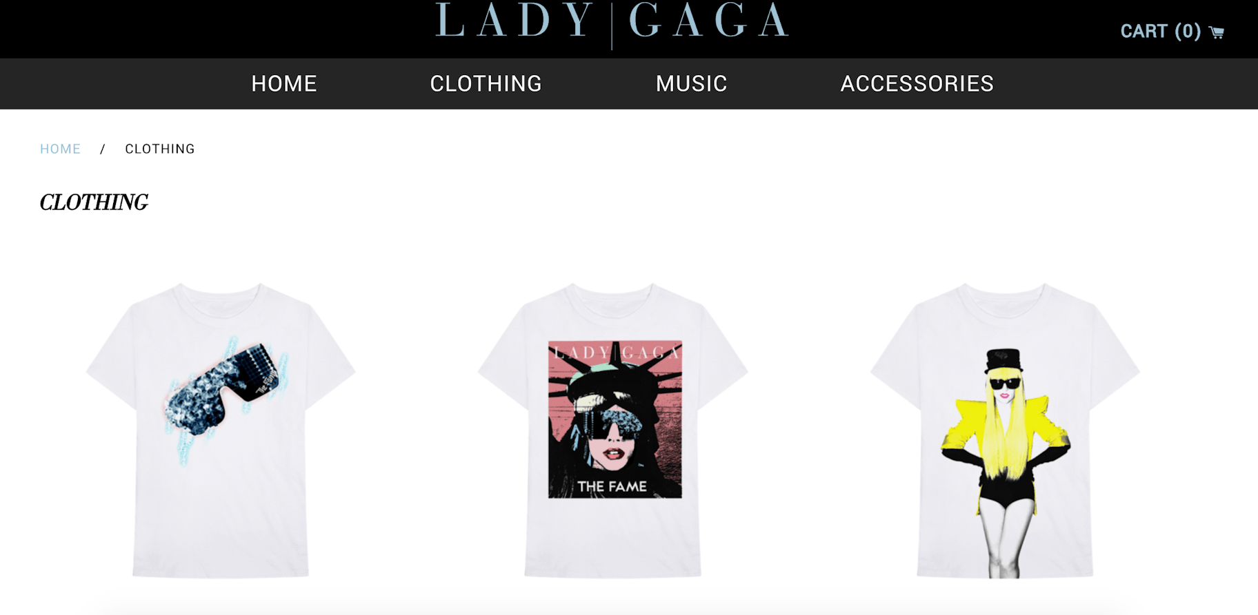 boutique en ligne Lady Gaga