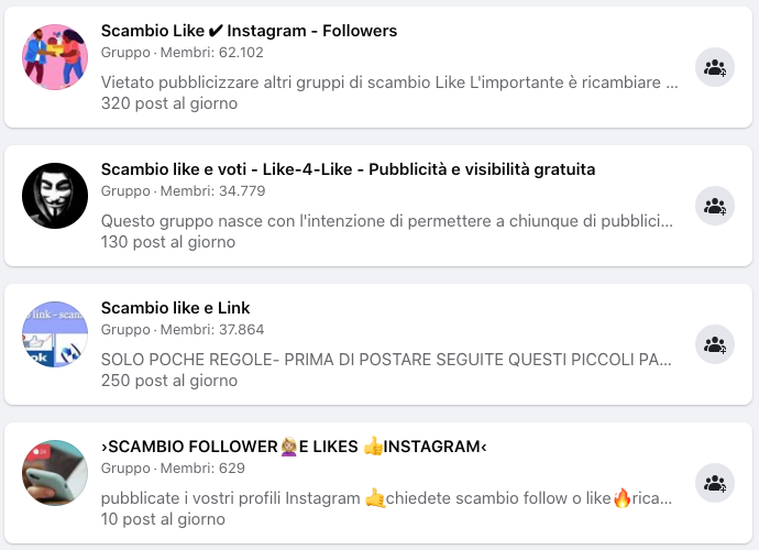 Instagram engagement group e Instagram pod italiani