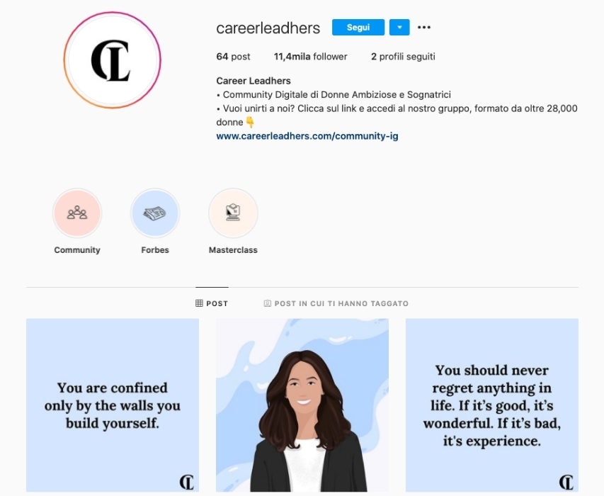 Contenuti virali Instagram - Career Leadhers