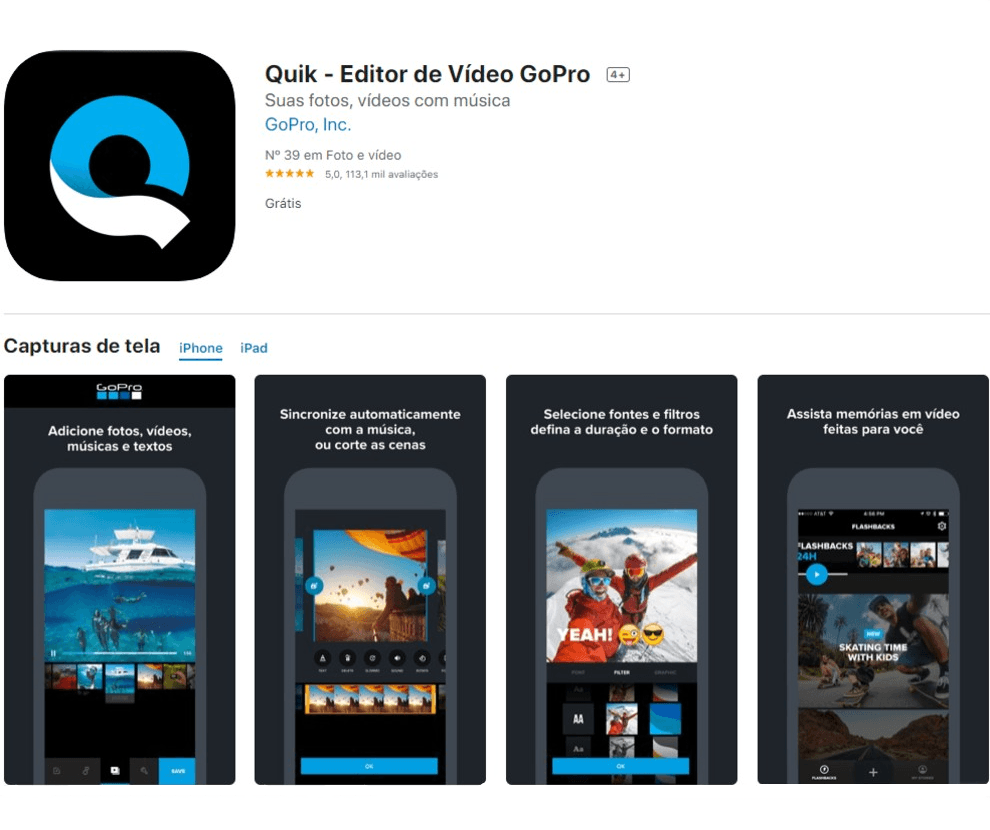 quik, app para stories