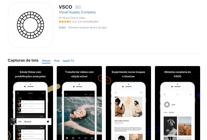 editor de fotos - VSCO