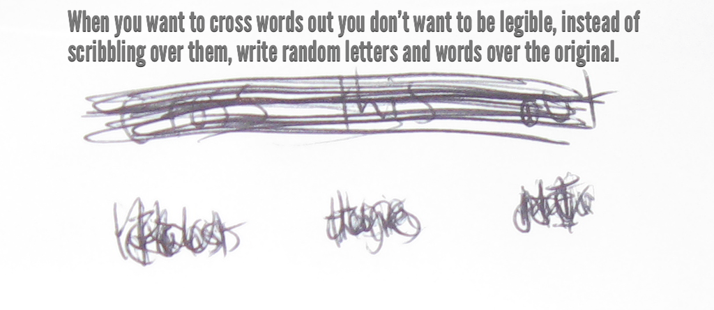 How to Scribble Out Words