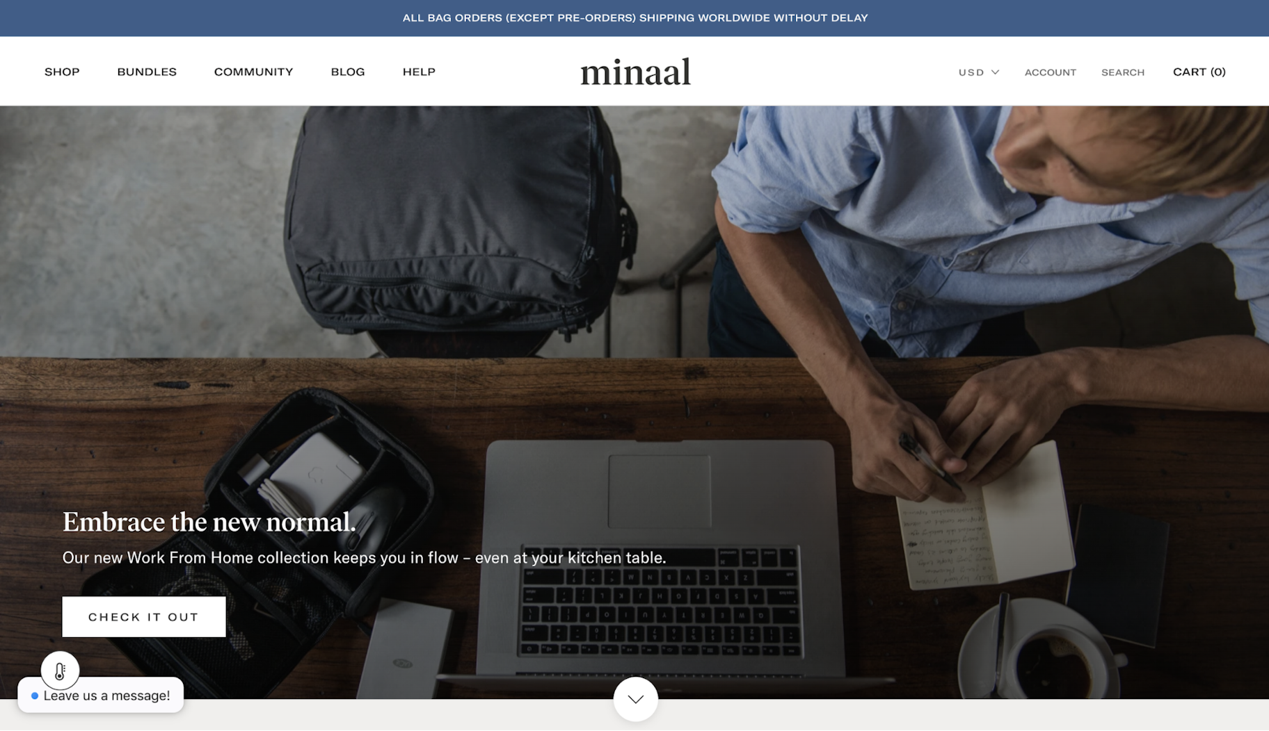 Small Business Website Example: Minaal