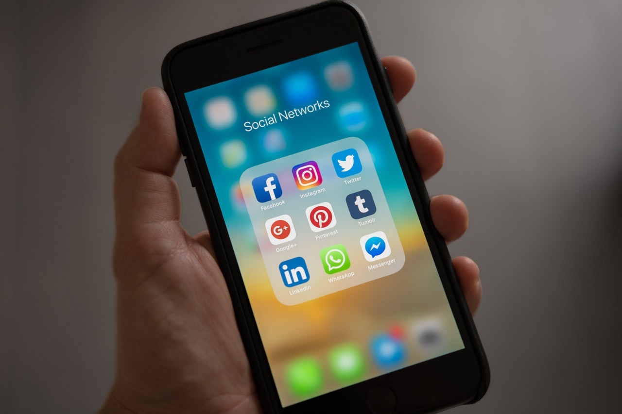 social media apps on an iphone
