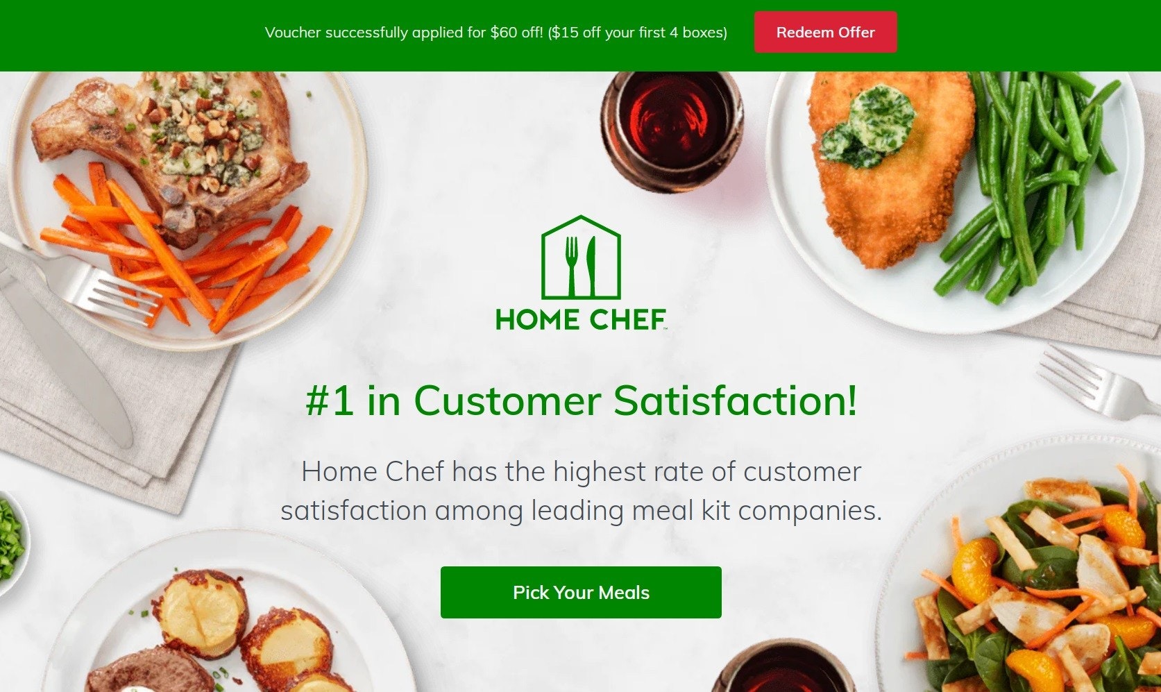 meal delivery landing page