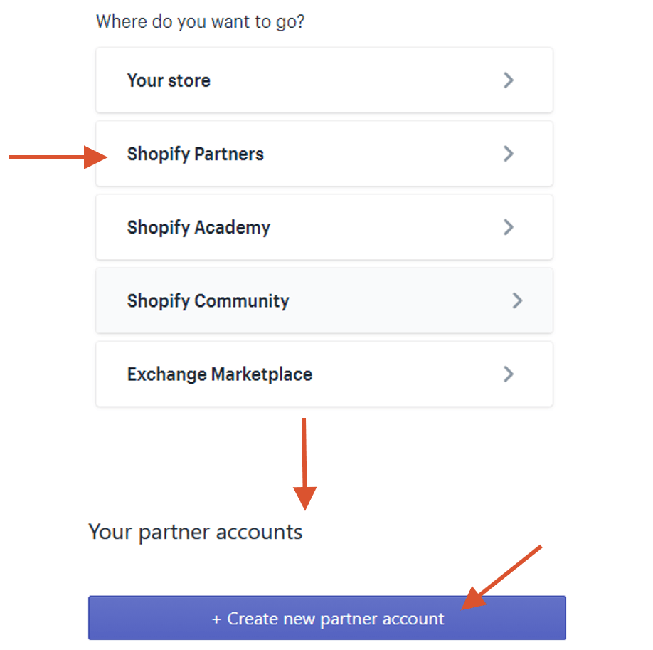 create shopify partners account