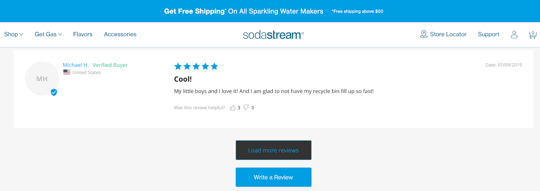 Reviews from the Soda Stream website