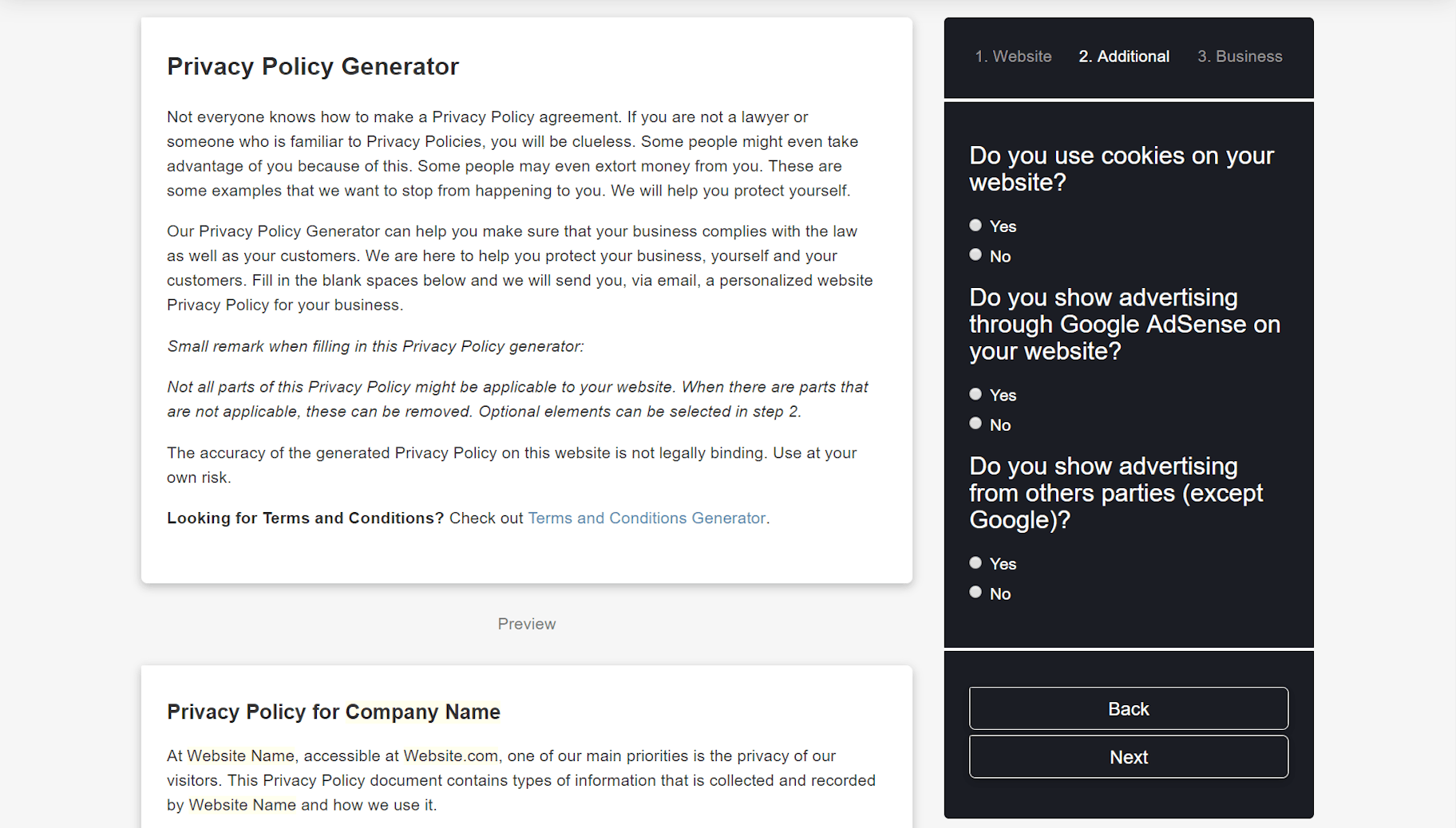 what's a privacy policy generator