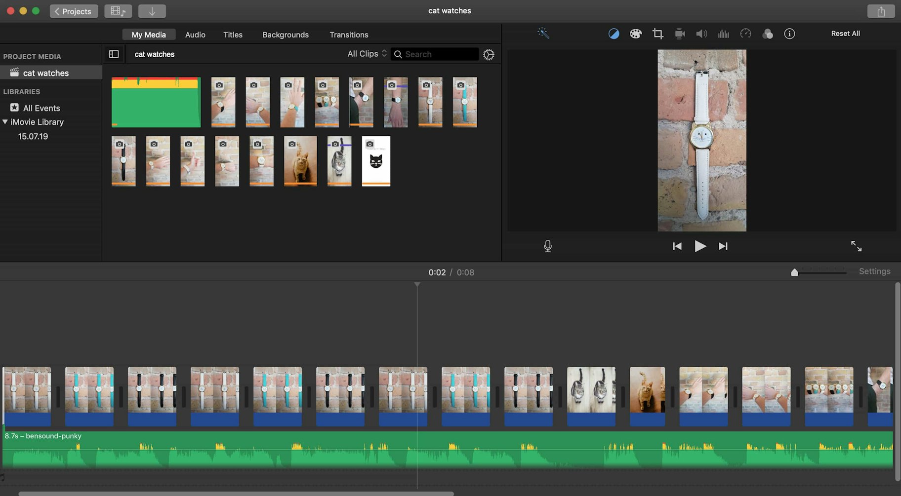 Editing a product video in imovie