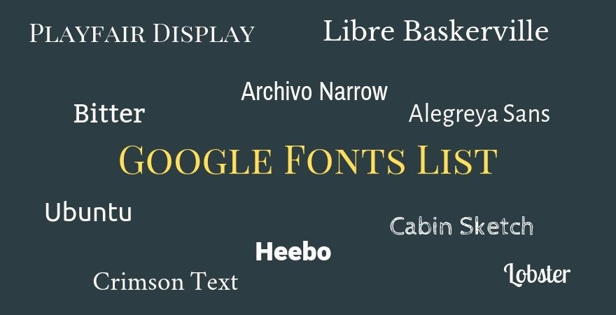 Google Fonts List