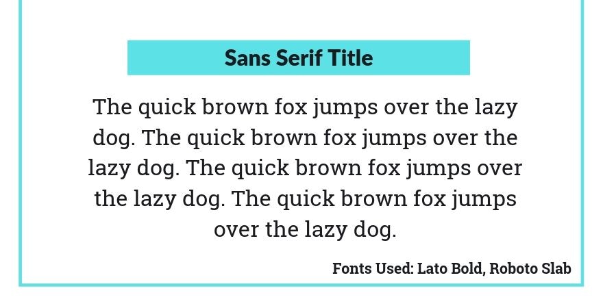 font combinations sans serif and serif