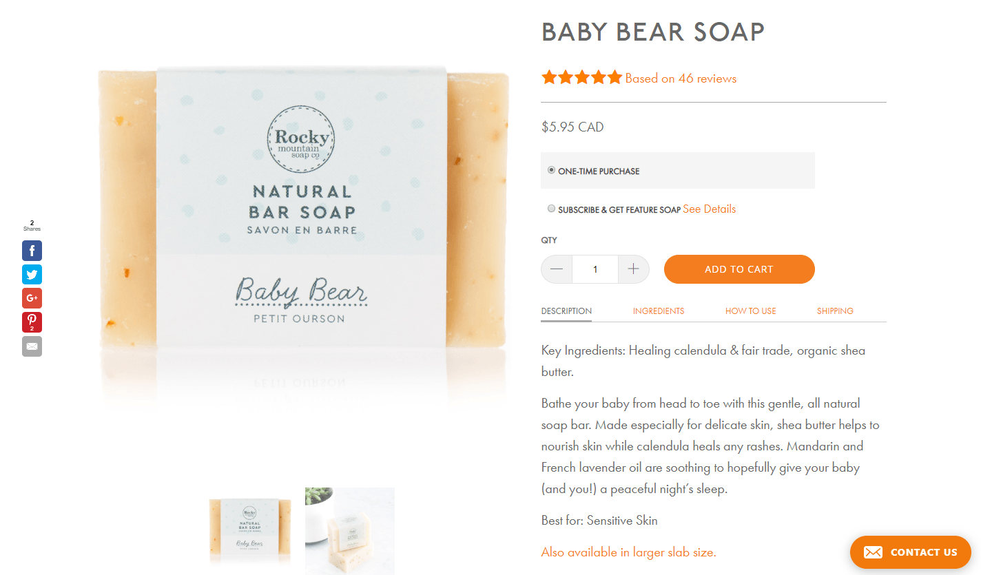 rocky mountain soap product page