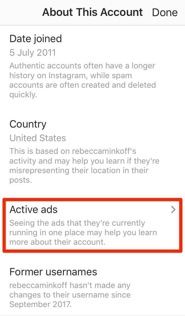View Active Instagram Ads
