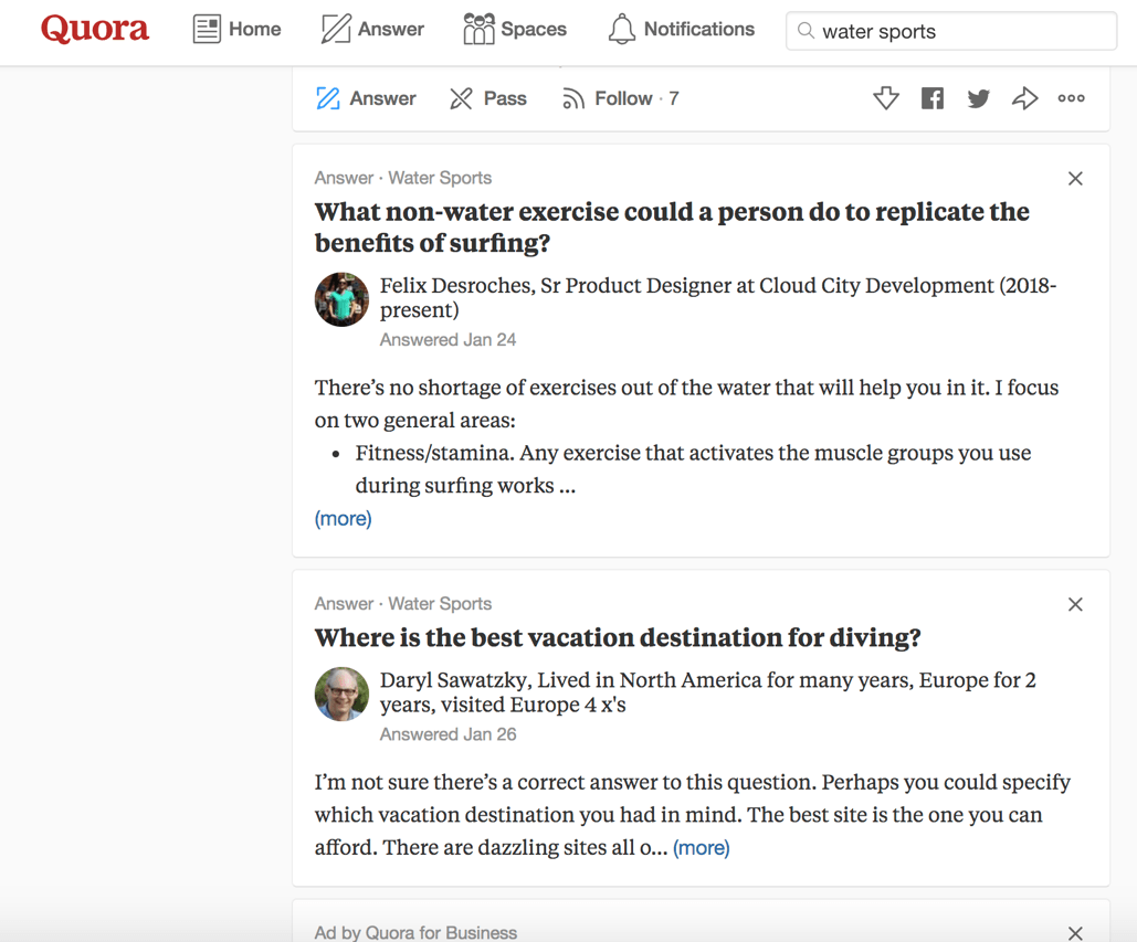 use quora to find good business ideas