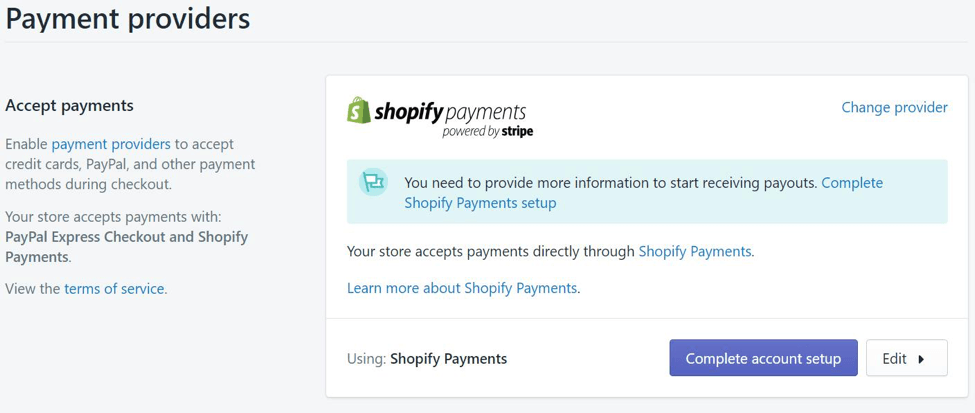 Shopify payments