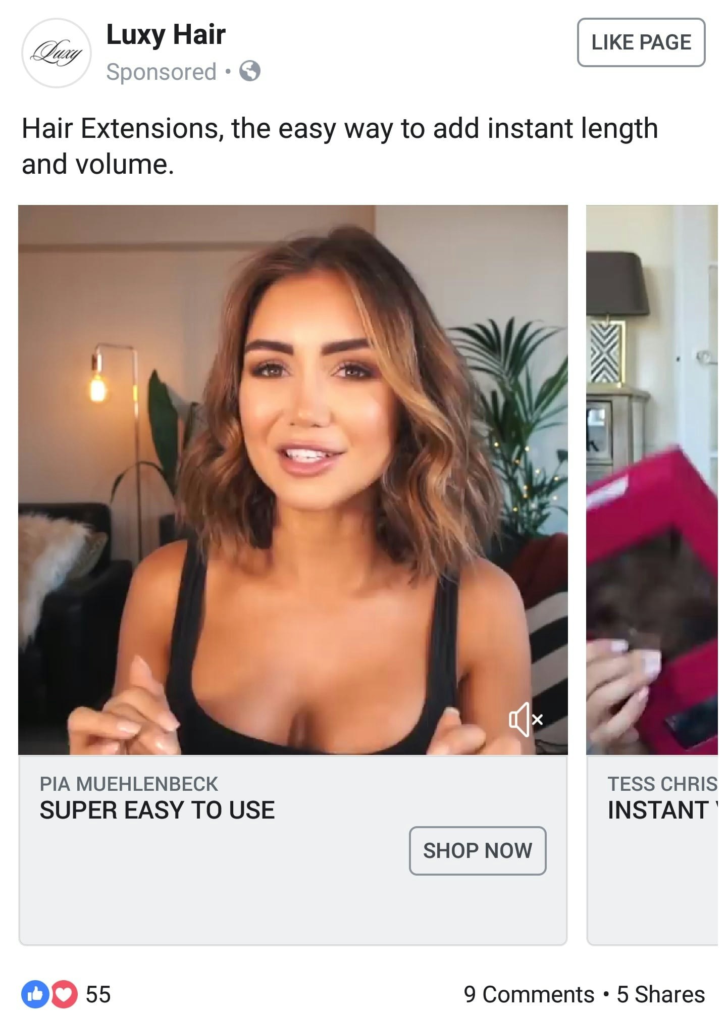 Luxy Hair - Facebook Ad Examples