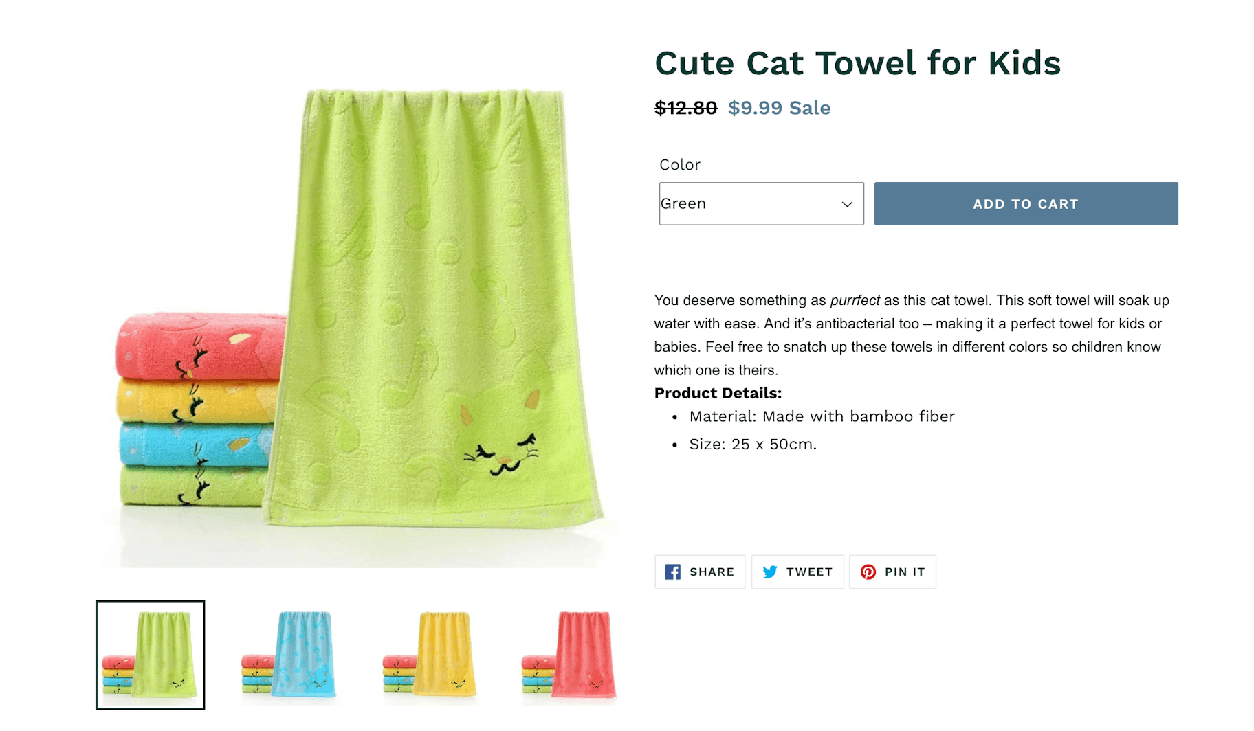 Cat Towel Product Description