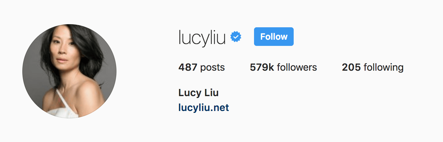 lucy liu no instagram bio
