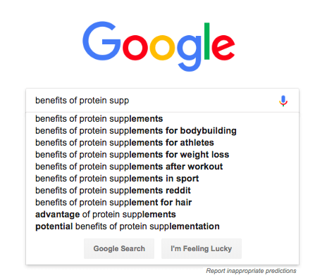 google search protein supplements