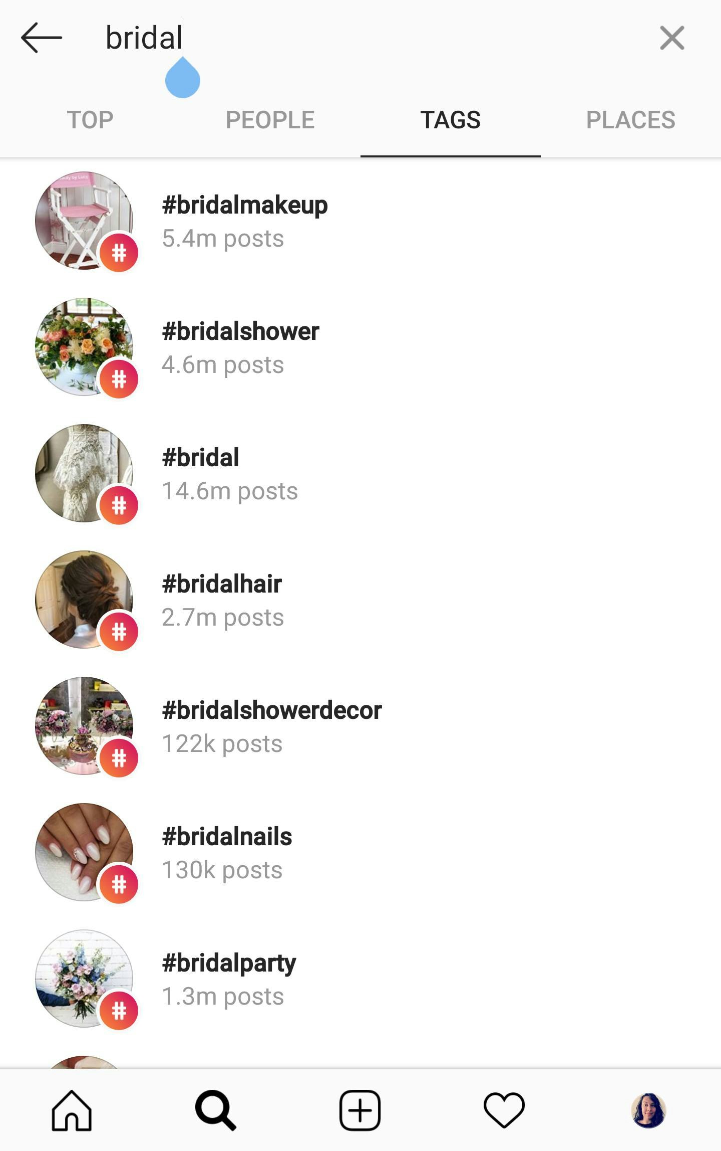 instagram search tags