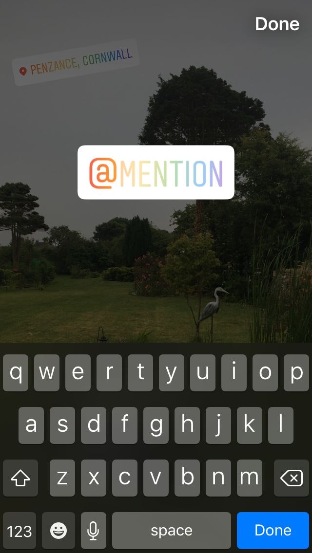 Instagram Stories Mention Sticker