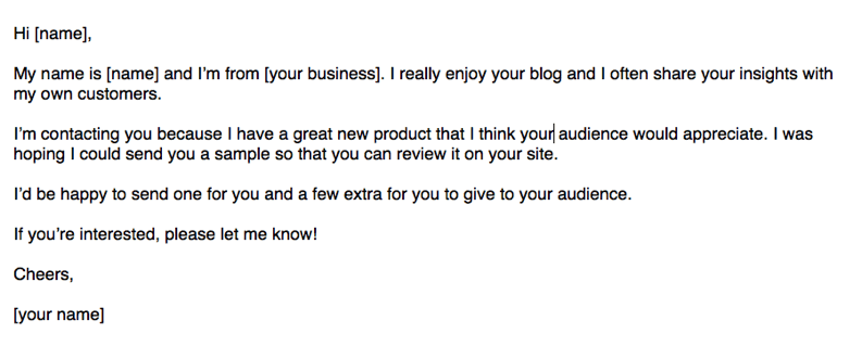 asking influencers for a review