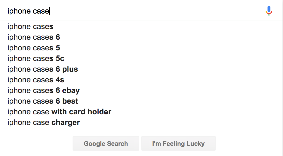 Autocomplete with Google search