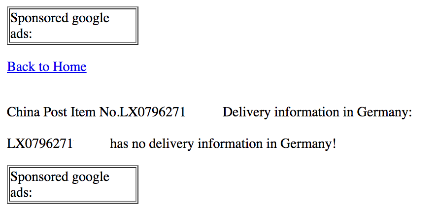 Tracking number not working