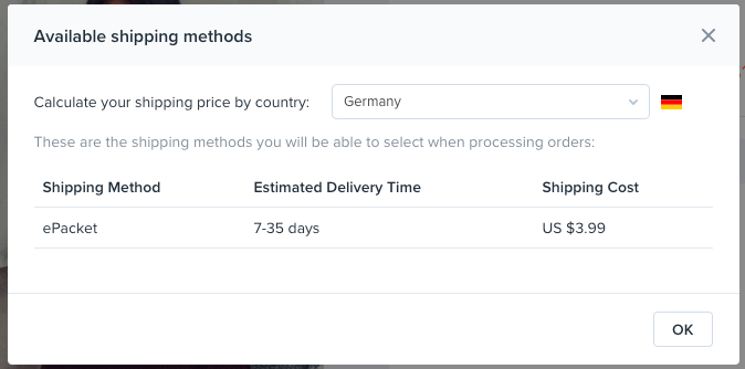 A delivery window of 7 to 35 days