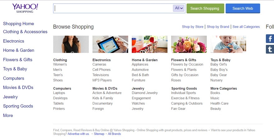 Yahoo Shopping price comparison