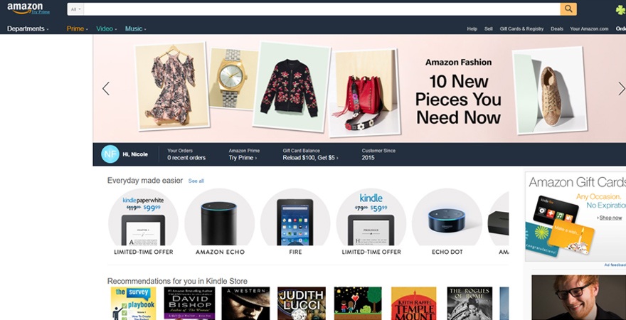 Popular Ecommerce Websites - Amazon