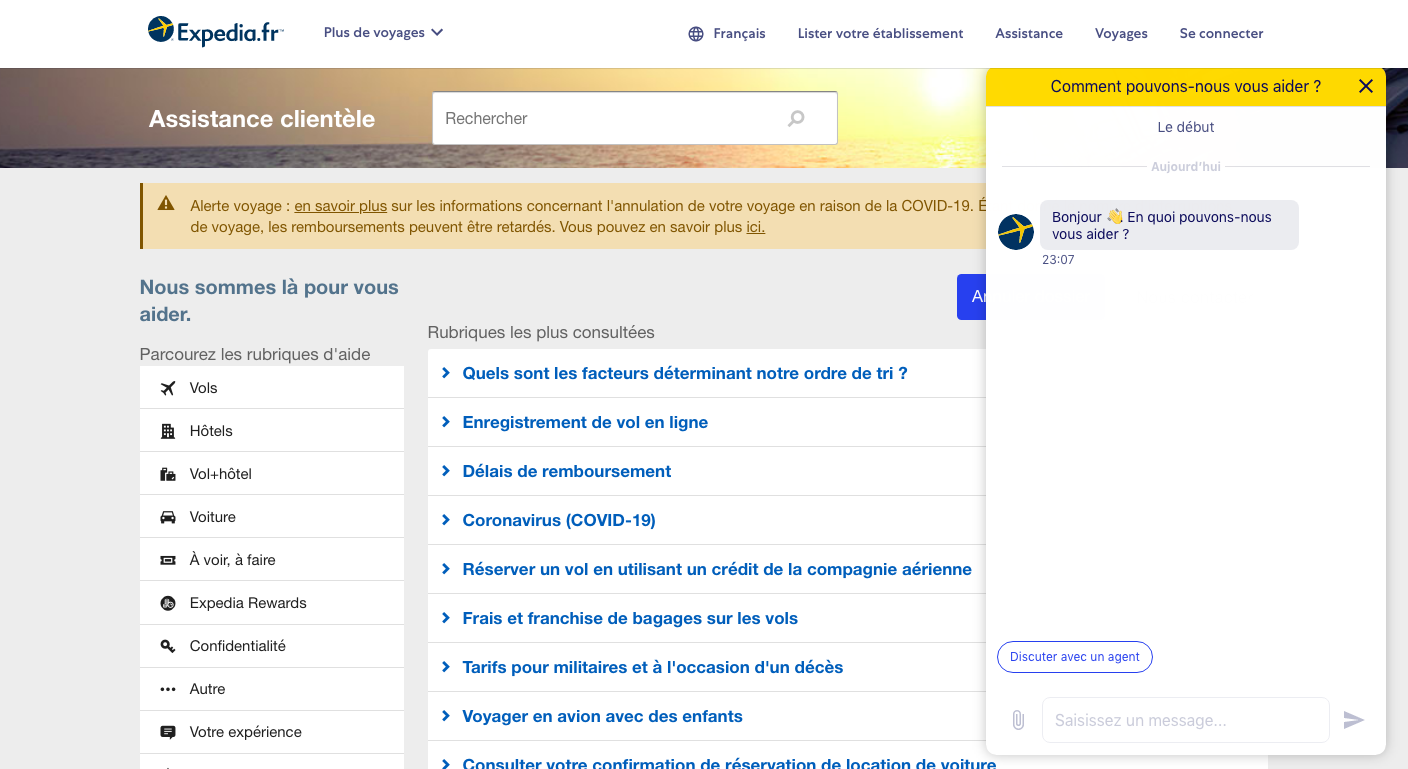 Live chat exemple 