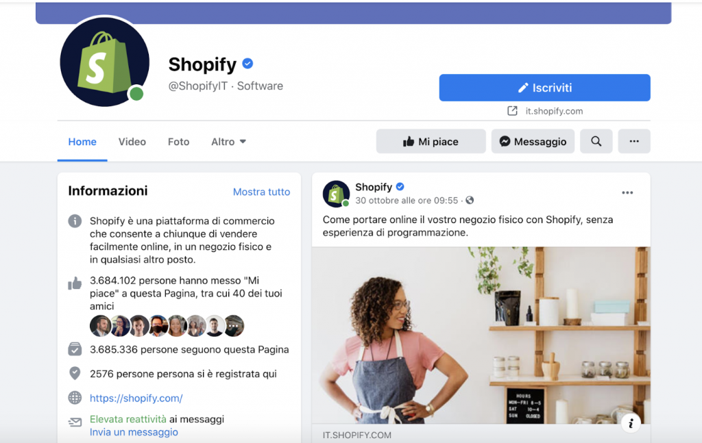 pagina Shopify