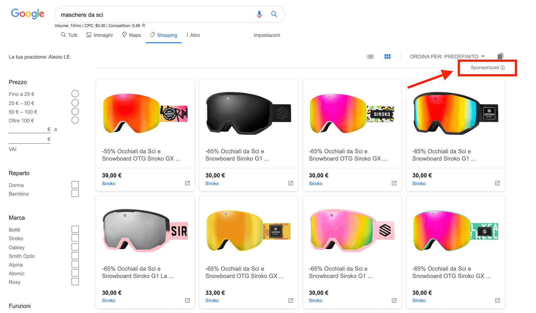 sponsorizzati su google shopping