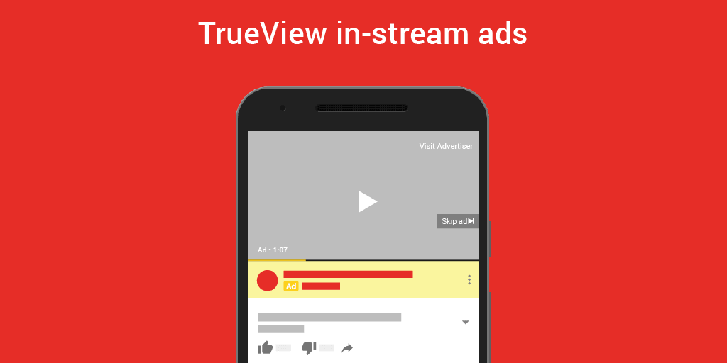 Publicité TrueView In-Stream YouTube Ads