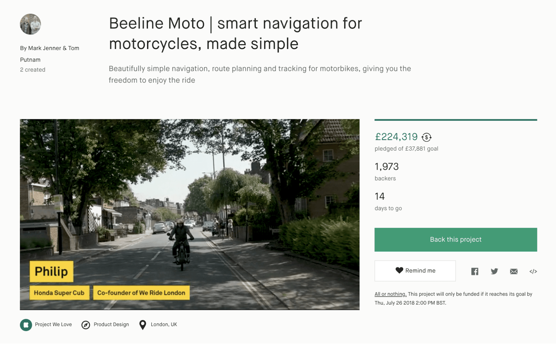Beeline Crowdfunding Campaign