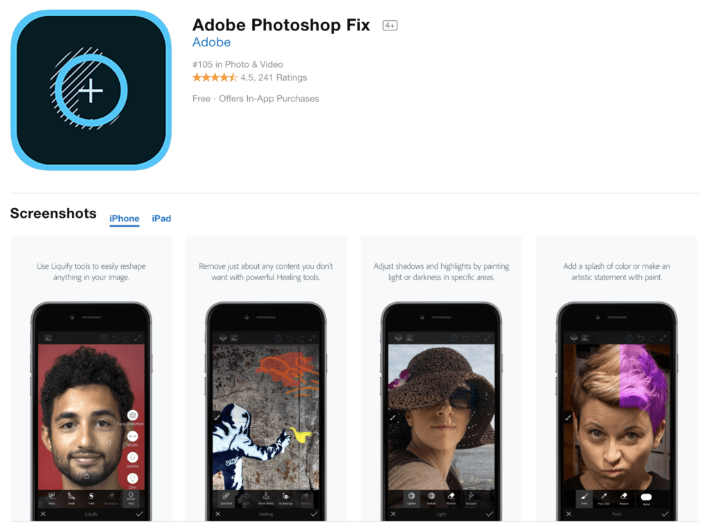 Adobe Photoshop Fix App