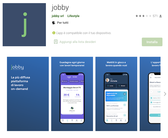 app per guadagnare: Jobby