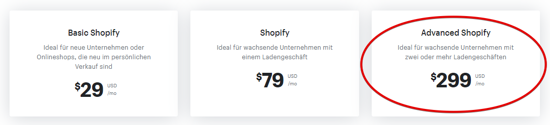Übersicht Shopify Kosten